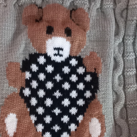 Turtleneck teddy bear heart Sweater 3T unisex - Picture 2 of 4